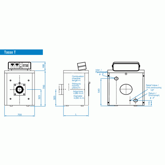 ΧΥΤΟΣΙΔΗΡΟΙ ΛΕΒΗΤΕΣ ΠΕΤΡΕΛΑΙΟΥ – ΑΕΡΙΟΥ TASSO Τ  23.000Kcal/h - 98.000Kcal/h